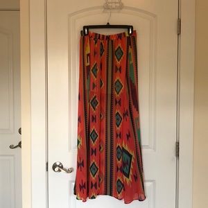 Tribal Print Maxi Skirt